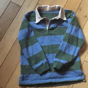 LL Bean striped blue and green rugby shirt size S